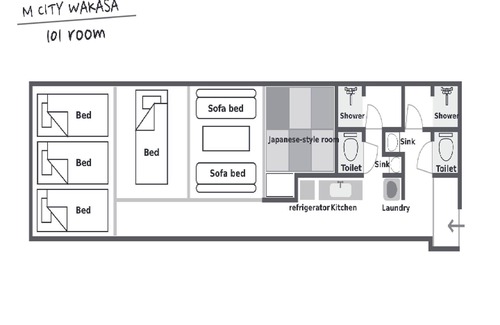 Naha City Centre Apartment | 101 Kitchen and Nice 2 bathrooms 8 people/Naha Okinawa