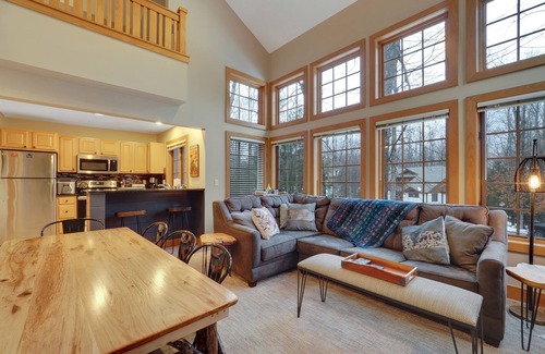 Boyne Falls Condo | 2BR with Loft in Disciples Village | Pet Friendly | Gas Fireplace