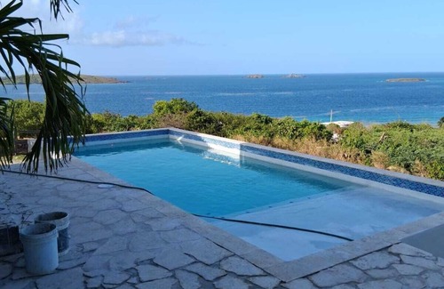 Fraile Villa | 7 minute walk to Zoni beach AC. 3 Bedrooms for 6. 33x15' pool with an oceanview