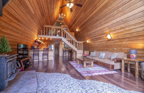 South Forty House | A-Frame Cabin On The Blue River, Big Deck, Fishing, Easy Drive to Town