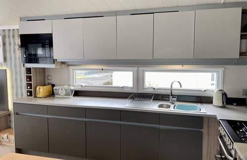 Cross Inn House | A true home from home, stylish modern 12 ft wide caravan near beautiful New Quay