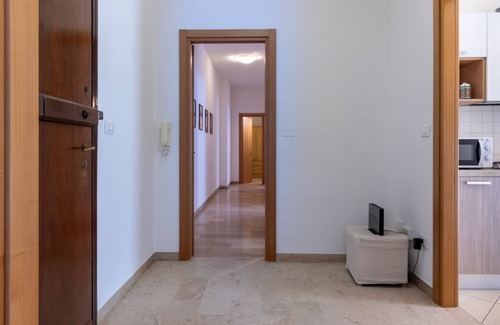 Ferrara Apartment | Apartment located on the 1st floor of a modern building with lift, 5 floors in total, CURRENTLY under renovation.The balcony, accessible from the living area and the sleeping area, is covered by scaffolding and cannot be usedPrivate garage for exclusive