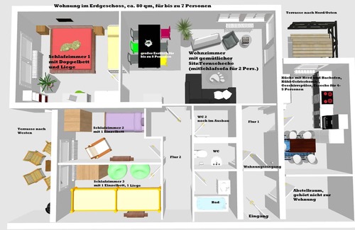 Todtmoos Apartment | Apartment on the ground floor with 85 square meters with 3 bedrooms and very comfortable
