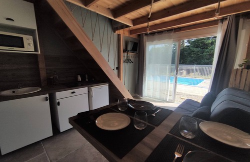 Vernoux-en-Vivarais Cottage | ATYPICAL GITE WITH COVERED SWIMMING POOL in summer