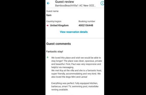 Dimiao Villa | BambooBeachVilla2 AC NEW OCEANFRONT POOL sunsetview garden kitchen SATELLITE STARLINK WI-FI