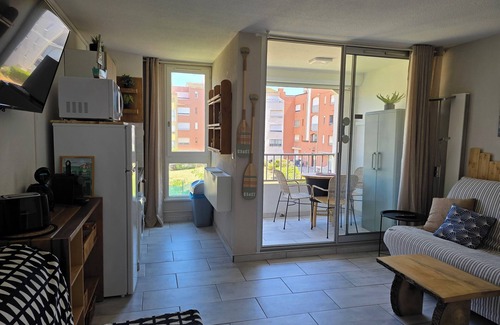 Cap d'Agde Apartment | Beaches 190m. WIFI. Balcony. Private/numbered parking.