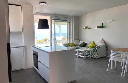 Ardore Marina Apartment | Beachfront apartment with fantastic terrace facing the Ionian Sea