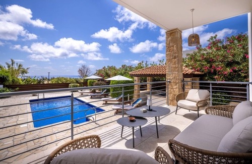 Kissonerga Villa | Beachfront Family Villa Near Paphos | Private Pool | Sleeps 9
