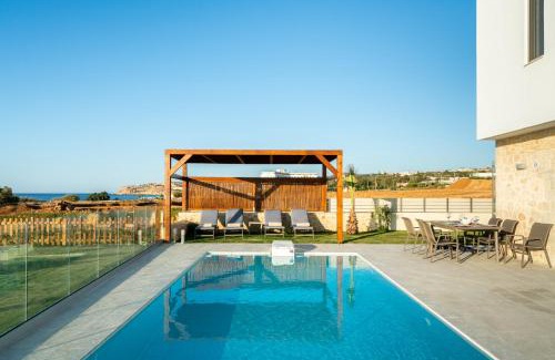 Rethymno Villa | Beachfront Nymphes Aigli with Private Pool, Children Area & BBQ