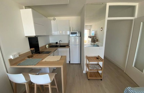 Marseillan Plage Apartment | Beachfront studio, large fridge, dishwasher, washing machine, private parking