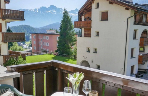 Sankt Moritz-Bad Apartment | Beautiful apartment for 6 guests with WIFI, TV, balcony, pets allowed, panoramic view and parking