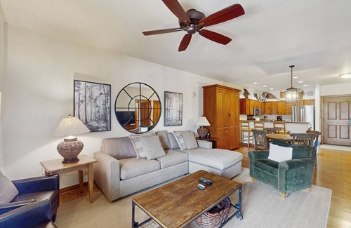 Peak 9 Condo | Beautiful condo in the heart of town with hot tubs & pool - walk to lifts