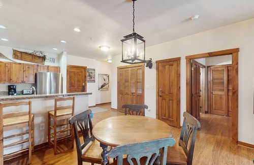 Peak 9 Condo | Beautiful condo in the heart of town with hot tubs & pool - walk to lifts