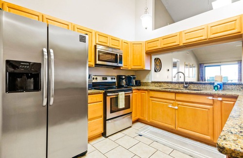 Surfside Beach Condo | Beautiful home across from beach with pool, central AC, balcony & washer/dryer