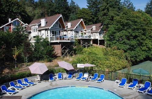 Pender Island Cottage | Beautiful modern cottage with fireplace and large deck at Currents at Otter Bay.