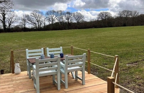 Pulborough Cabin | Boutique Shepherds Hut set in a wildflower meadow on a farm with Highland Cows