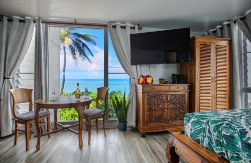 Punaluu Apartment | Breezy Beachfront Bali-Style Haven 180 Degree OceanView