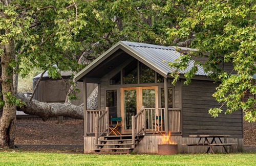 Goleta Cabin | Cabin | Creek Deck + Firepit | No Hidden Fees