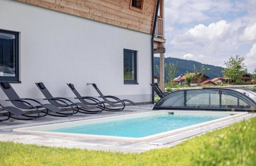 Inzell Apartment | Chalet 16 with balcony and mountain view