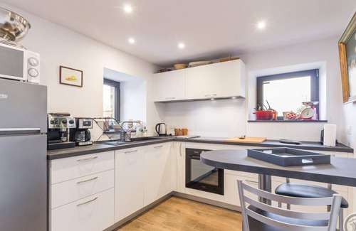 Portbail Cottage | Charming Hilltop Cottage with Modern Amenities and Private Garden in Portbail
