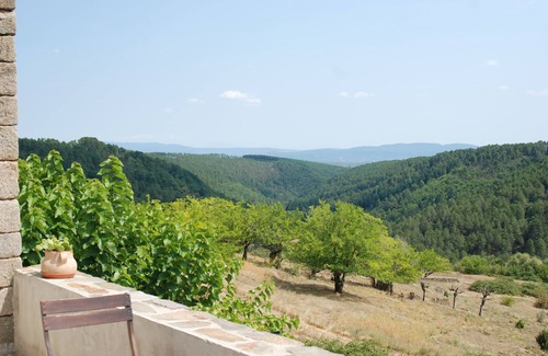 Faugeres Cottage | Charming rental (wifi) stone house with terrace and magnificent view