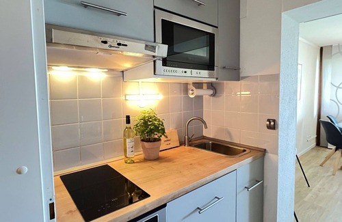 Loffingen Apartment | Cosy apartment for 3 people with WIFI, pool, TV, balcony, pets allowed and panoramic view
