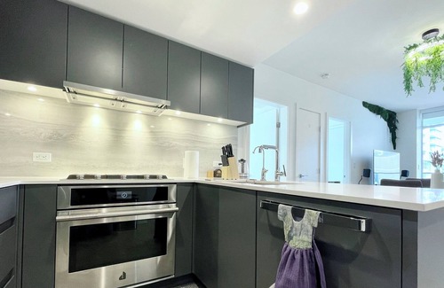 Coquitlam Apartment | Cozy 1BR Suite with AC and Office, Close to Mall