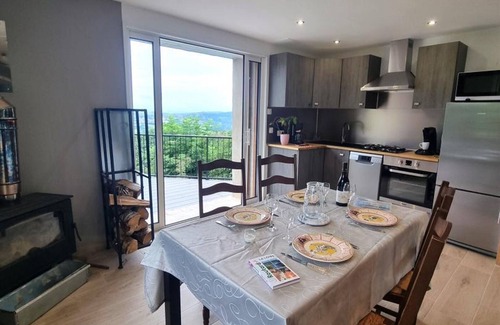Saint-Chamond Cottage | Cozy Cottage with Terrace, Panoramic Views, 2 BR, BBQ, Near Lyon and St-Etienne