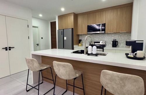 Saint Andrew Apartment | Cozy, modern, chic 1-bedroom apartment with AC, rooftop pool and gym in Kingston