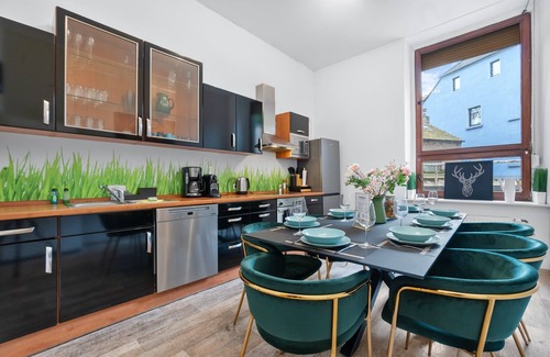 Ruhrort Apartment | Design loft, fully equipped, terrace, 2 min Duisburg central station