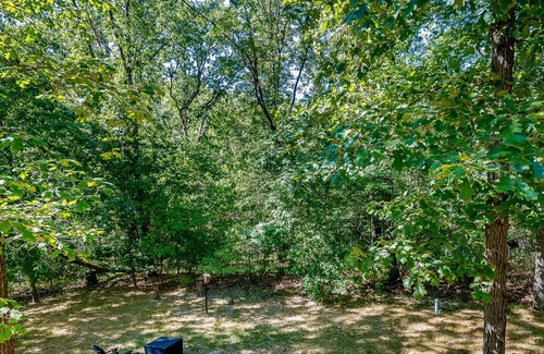 Bella Vista House | Dog-friendly home with wooded views, fireplace, W/D & classic front porch
