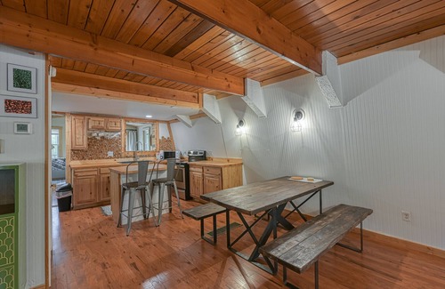 Crellin Cabin | Dog-friendly secluded cabin with hot tub, firepit, lawn games, & great deck
