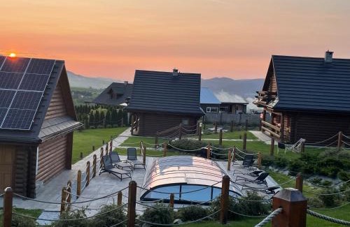 gmina Słopnice Ski Chalet | Domki Zagroda Domek z bala z basenem & sauna & balia z hydromasażem