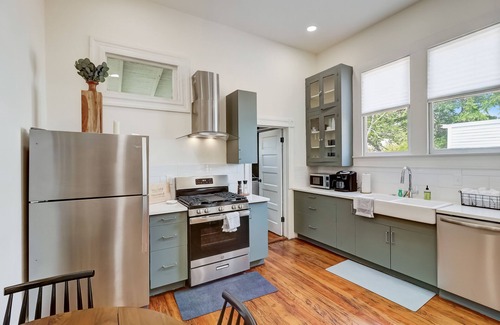 Near East Side House | Downtown home with enclosed backyard, deck, streaming, washer/dryer, central AC
