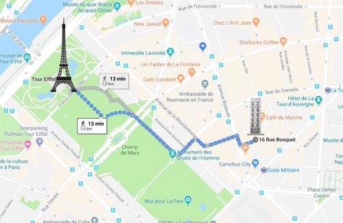 Faubourg Saint-Germain Apartment | Duplex and private patio at Eiffel Tower