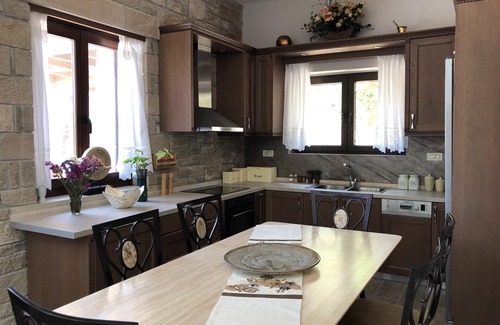 Koutsouras Villa | Elegant stone house with spa & beach, summer & winter, wheelchair-accessible