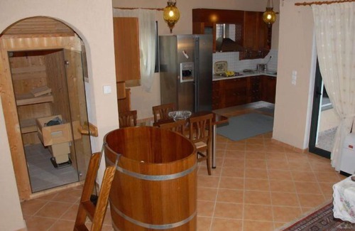 Sourpi Villa | Elegant villa with private beach, pool, barbecue, sauna, jacuzzi and herb garden