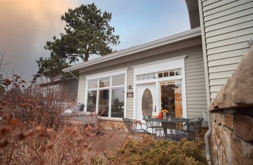 Stanley Hills Condo | Enchanting condo with fireplace, patio, and private hot tub!