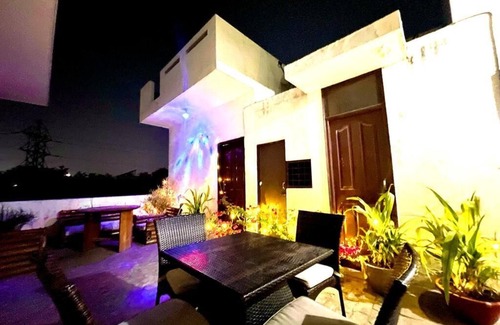 Gurugram Apartment | Entire terrace with jacuzzi and hall for diwali party