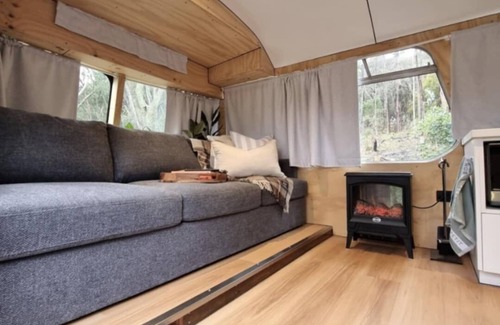 Buninyong House | Escape to a unique retreat with Miss Beddy, recently renovated Bedford bus