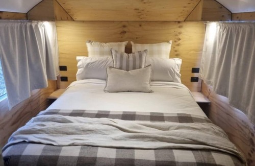 Buninyong House | Escape to a unique retreat with Miss Beddy, recently renovated Bedford bus