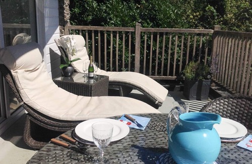 Salcombe Apartment | Excellent location, south facing balcony, private patio and designated parking