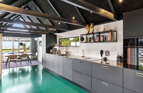 Skibby Apartment | Exclusive vacation home with panoramic sea views, heated pool & sauna in privacy