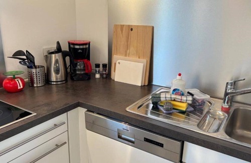 Eilsum Apartment | Exklusiver Platztraum, Sonnengeflutet, mit Weitblick Garten, Südbalkon/terrasse