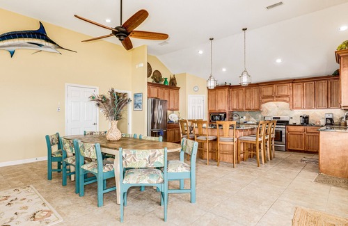 Dickinson House | Exquisite oceanfront home with pier, easy fishing, balcony, lovely views & deck