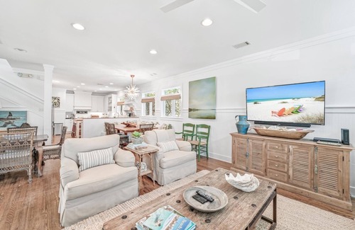 Grayton Beach House | Fall Stays Available! Beach Boardwalk Out Your Door! Community Pool! Lake Access! Bikes!