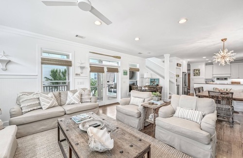 Grayton Beach House | Fall Stays Available! Beach Boardwalk Out Your Door! Community Pool! Lake Access! Bikes!