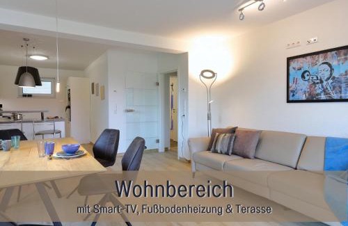 Hockelheim Apartment | Ferienhaus Höckelheim - FeWo Blaue Lagune - neu, modern & geräumig - 100 qm - 3 Schlafzimmer - bis 6 Gäste, Babies reisen gratis - Garten, Grill & Terrasse - Fußbodenheizung - Smart-TV - Küche mit Backofen, Spülmaschine & Toaster - nahe Göttingen