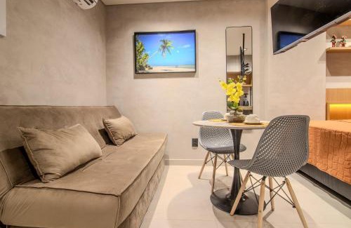 Jardim Oceania Apartment | Flat a 50m da praia, com cozinha, estacionamento, recepção 24h, academia, lavanderia, Wi-Fi, Rooftop com piscina, churrasqueira e vista incrível