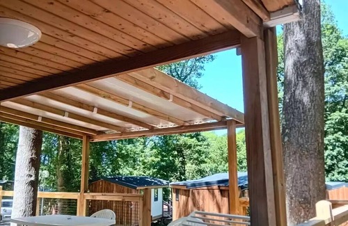 Yport House | Flower Camping La Chênaie * - Mobile home Standard Wood 24m2 2 bedrooms + semi covered terrace 18m2 + TV 4 persons